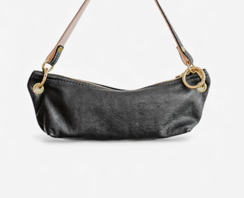 Baby Blair-East West Shoulder Bag, Black Leather