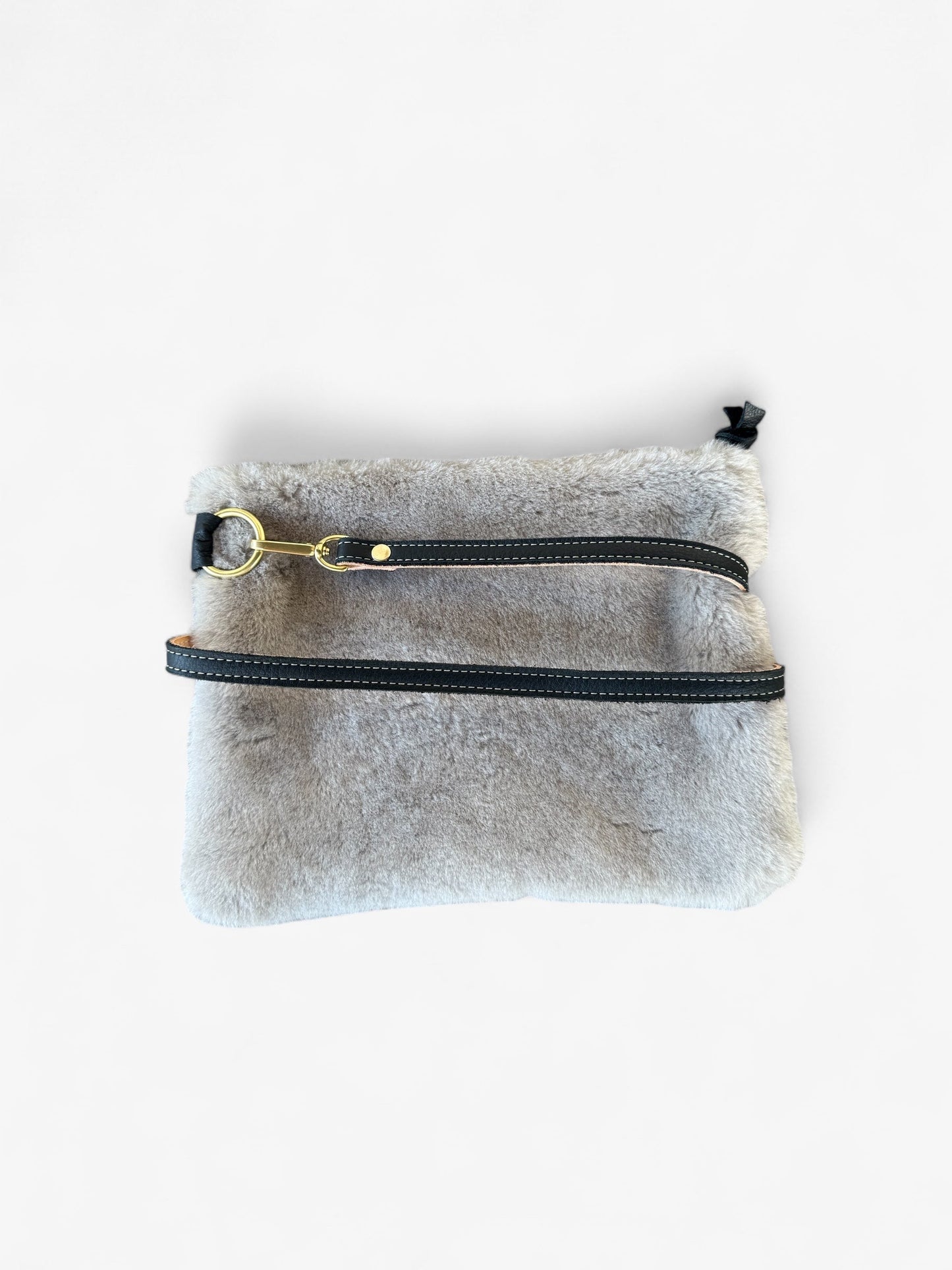 Alice- Grey Sherpa / Black Leather