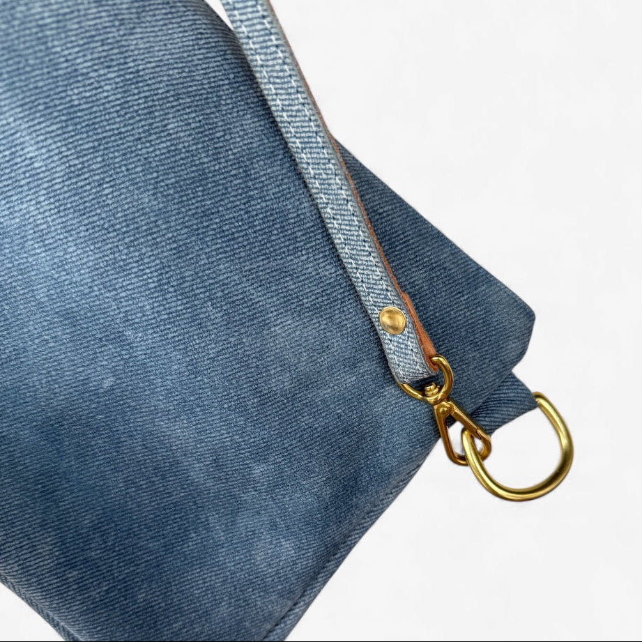 Alice Crossbody Bag, Denim Printed Leather