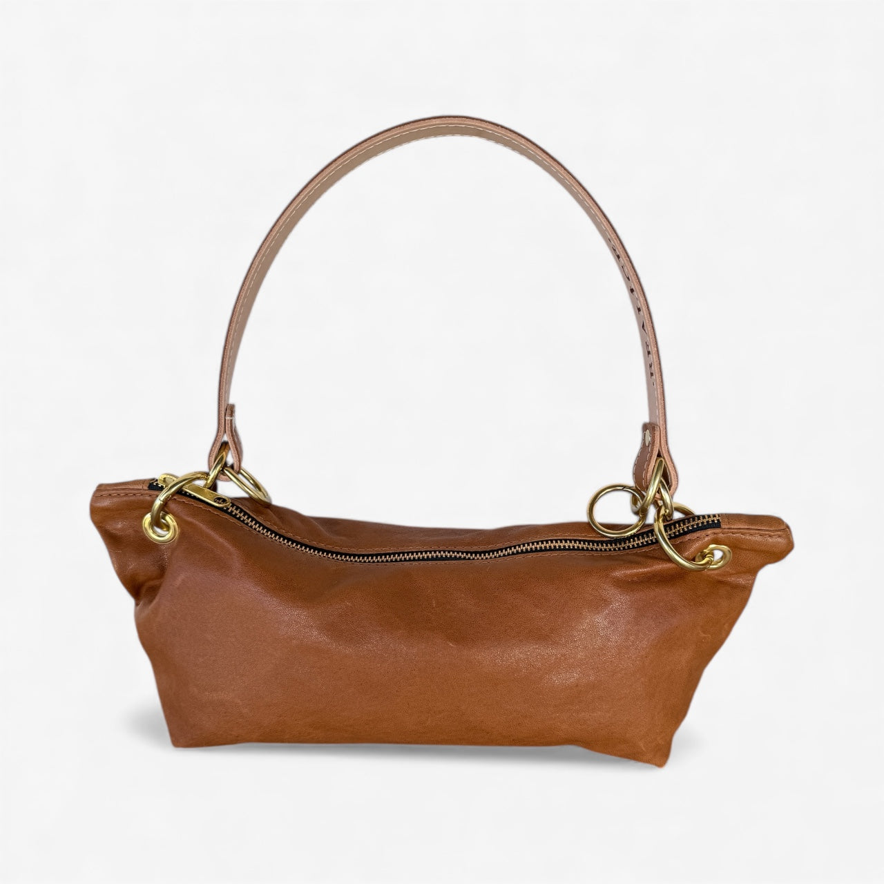 Blair-East West Shoulder Bag, Brown Leather