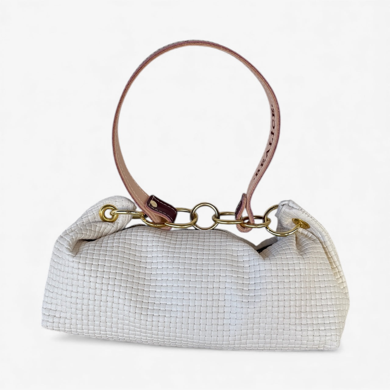 Blair-East West Shoulder bag White embossed leather