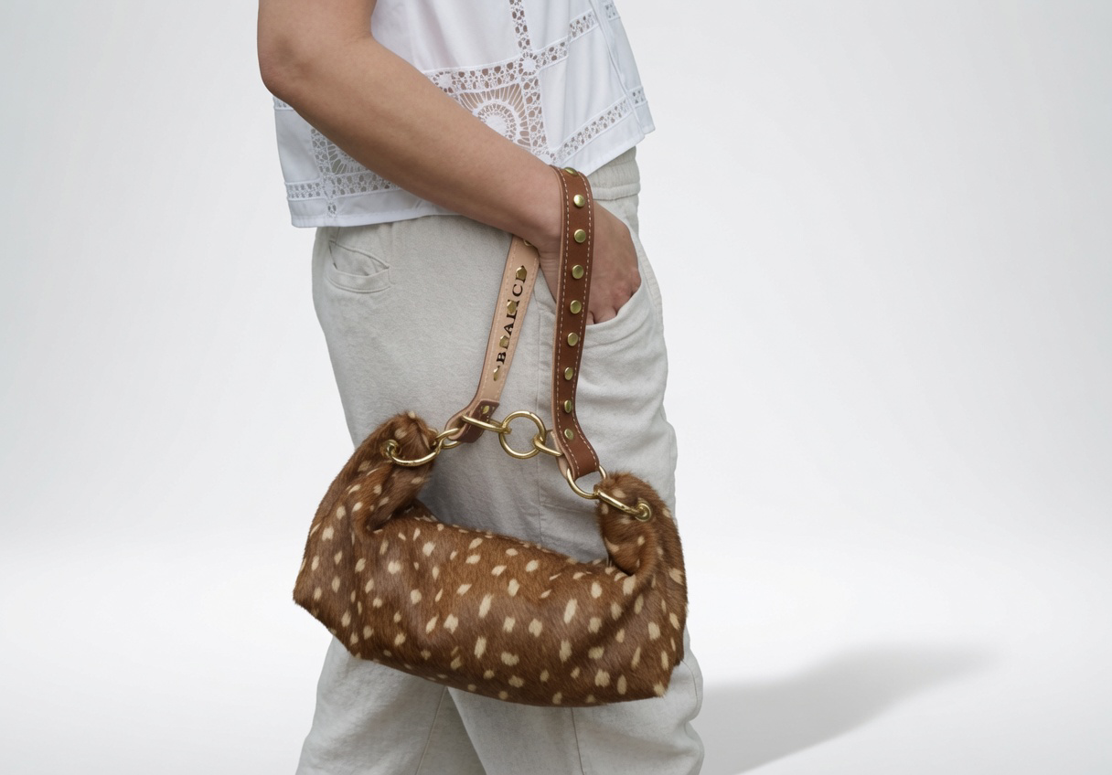 Blair Shoulder Bag, Fawn Print Hair-On-Hide