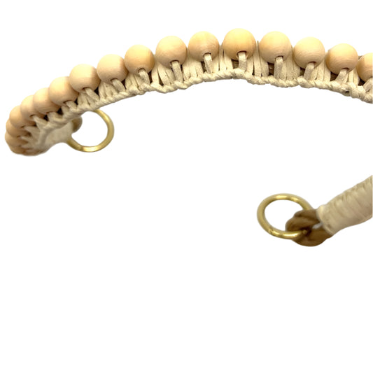 Wooden Bead Shoulder Strap - Cream