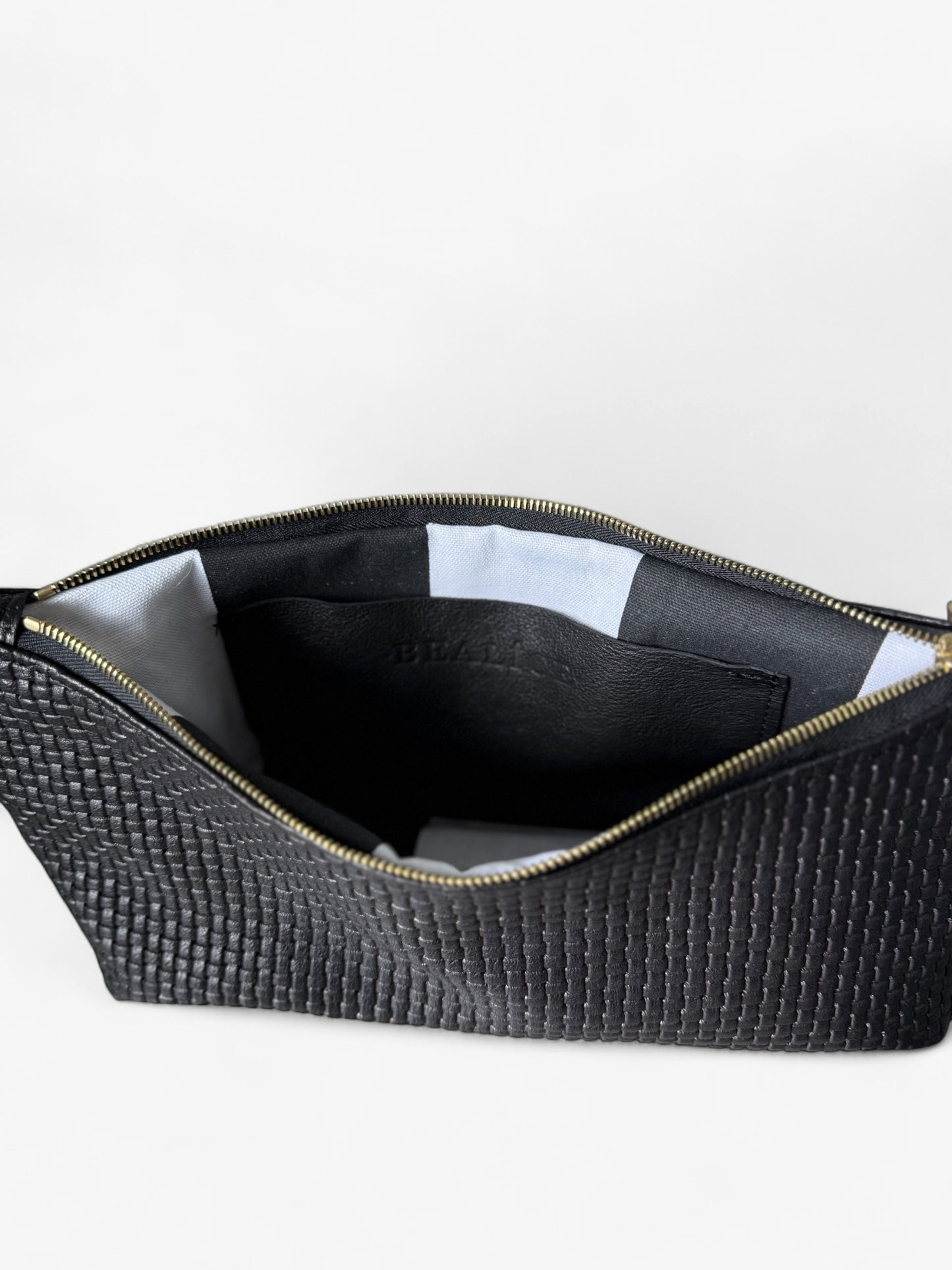 Blair-East West-Woven Black Leather