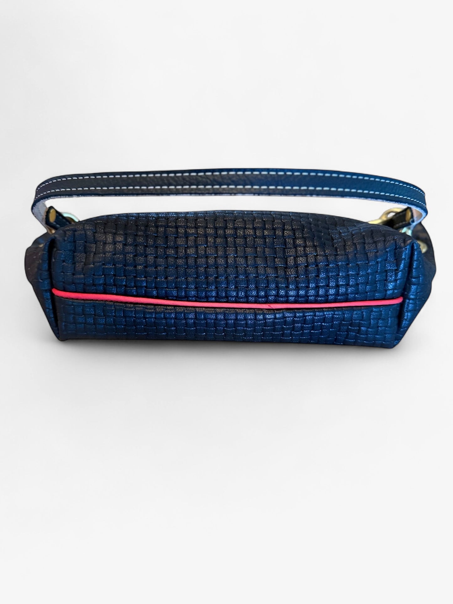 Baby Blair-East West-Woven Black Leather