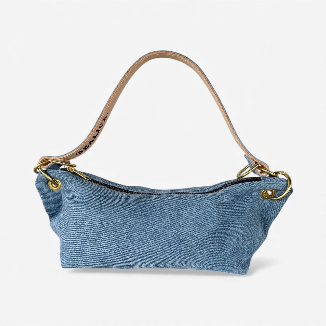 Blair-East West Shoulder Bag, Denim Leather