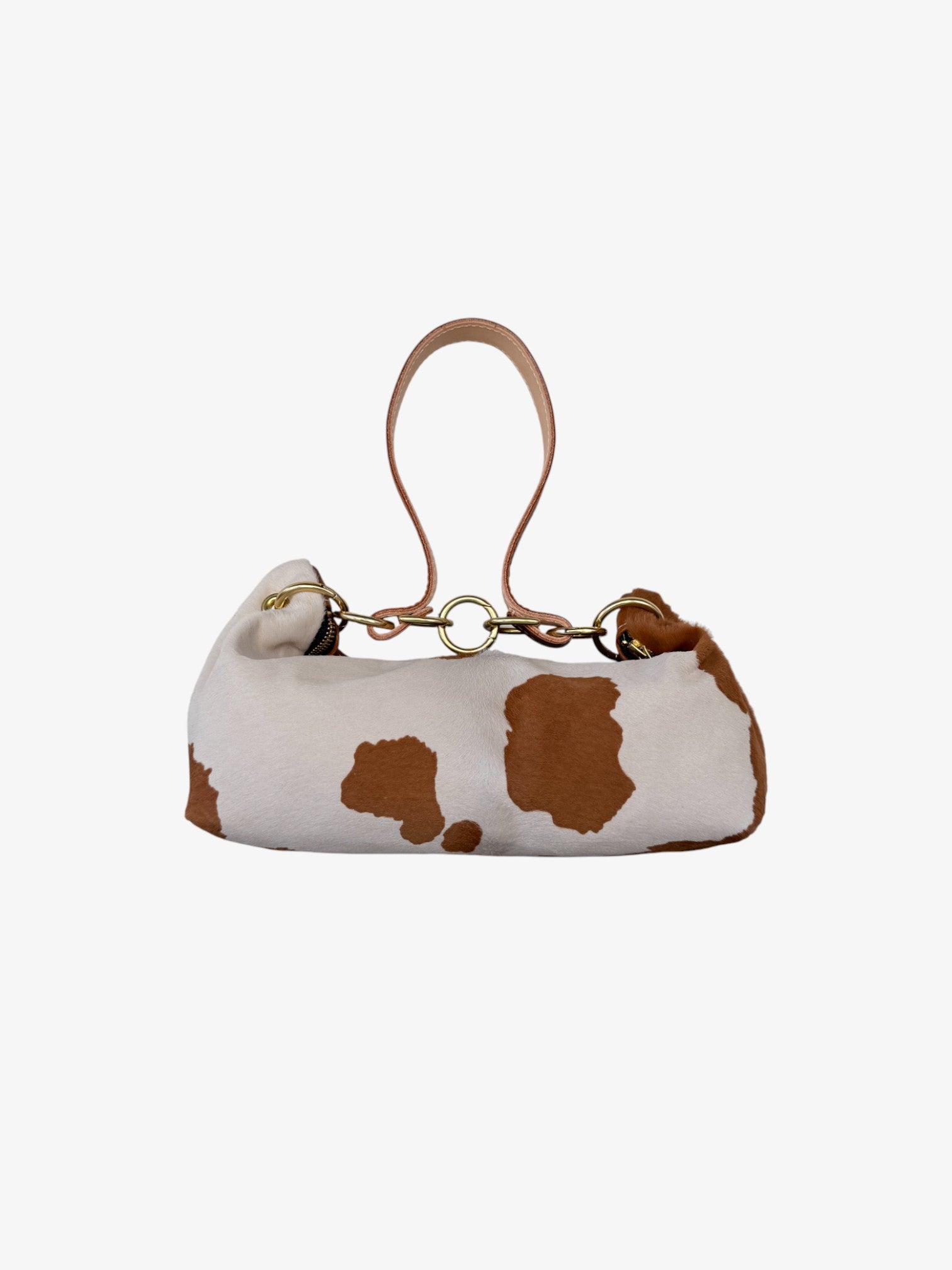 Blair -East West Shoulder Bag, Cow Print -Light Brown