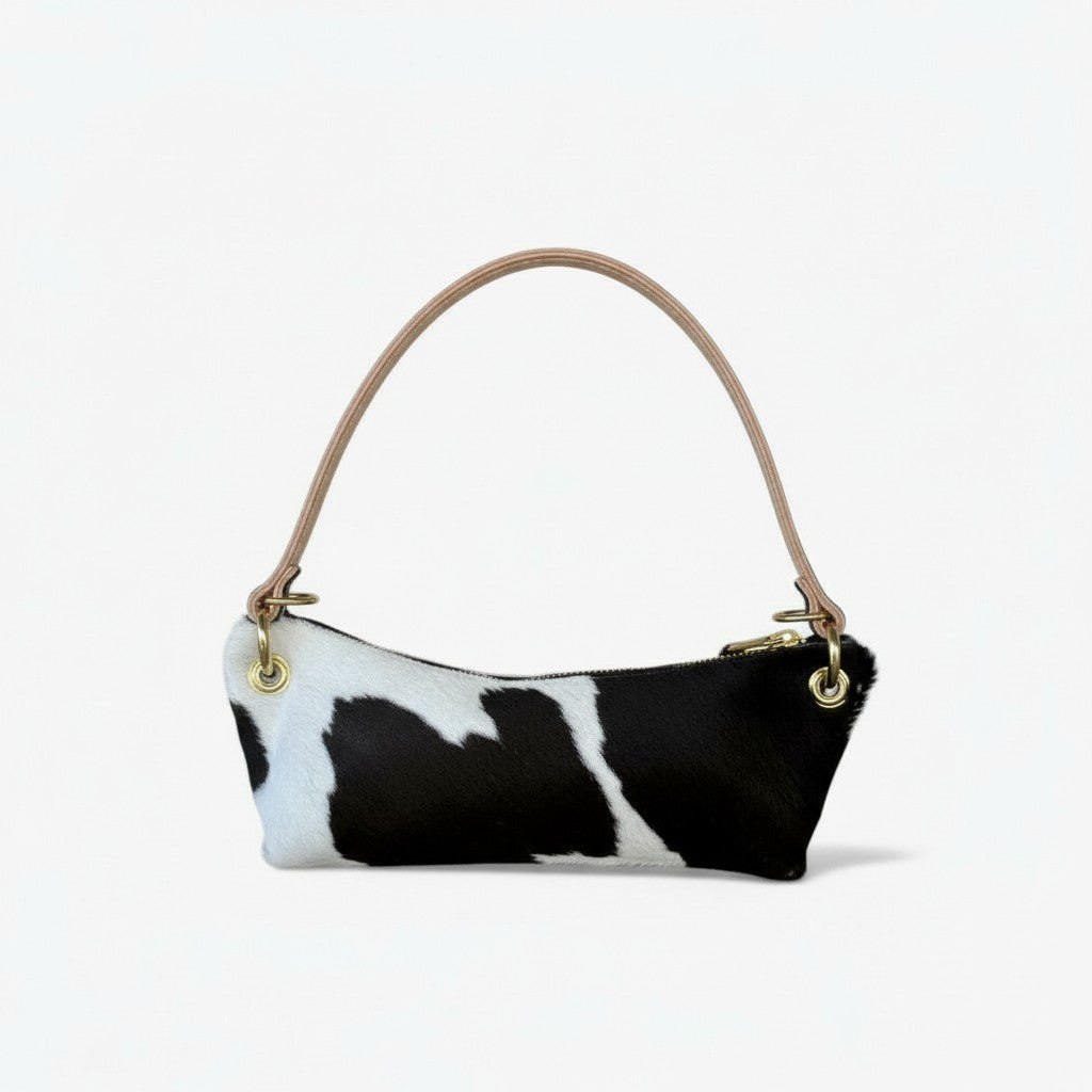 Baby Blair- East West Shoulder Bag, Cow Print