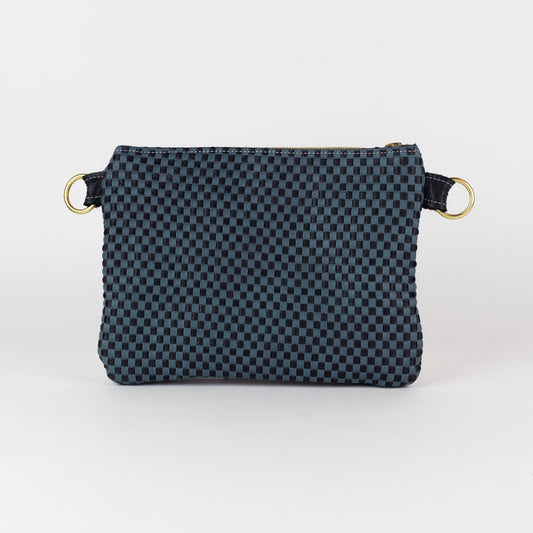 Alice -Black and Blue Checked Italian Leather